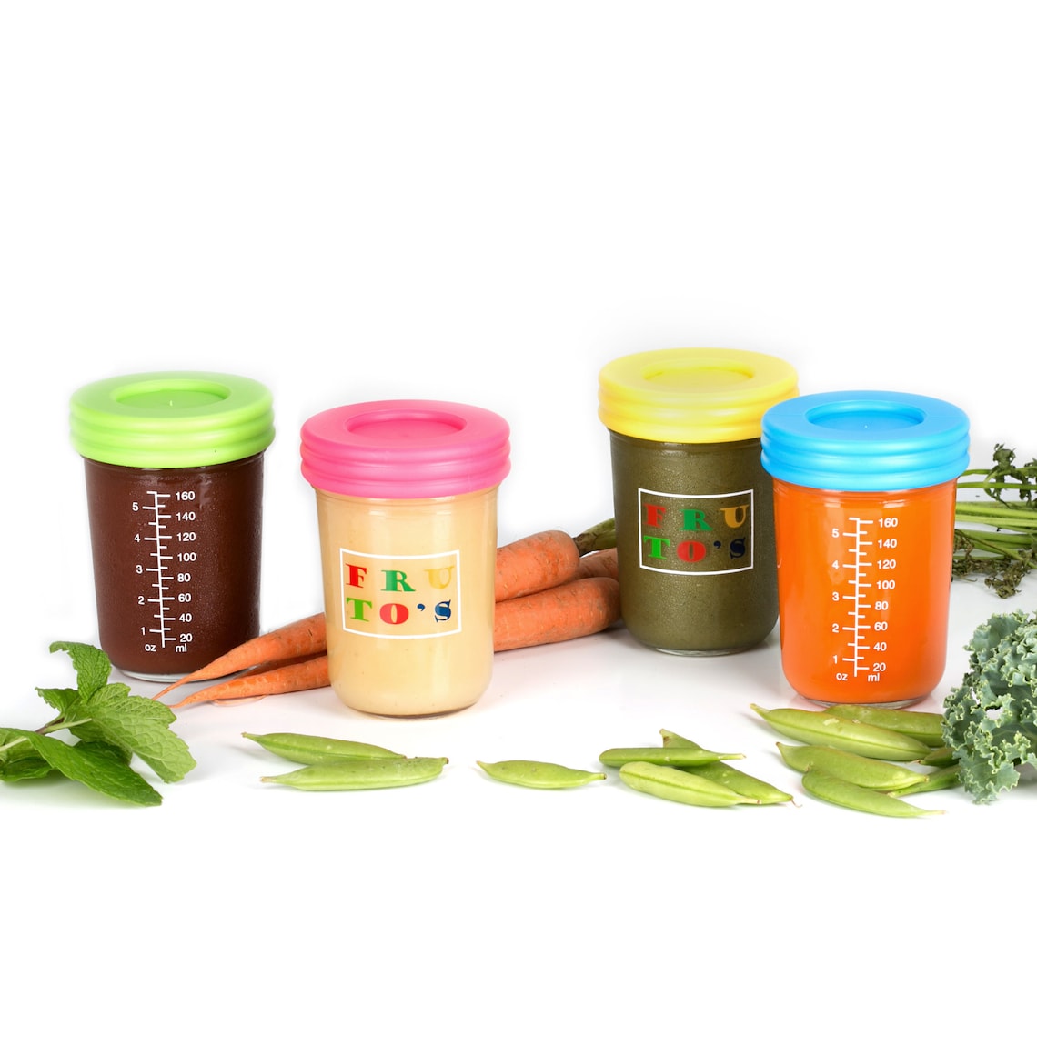 Glass Baby Food Storage Containers Set Contains 6 Large Etsy
