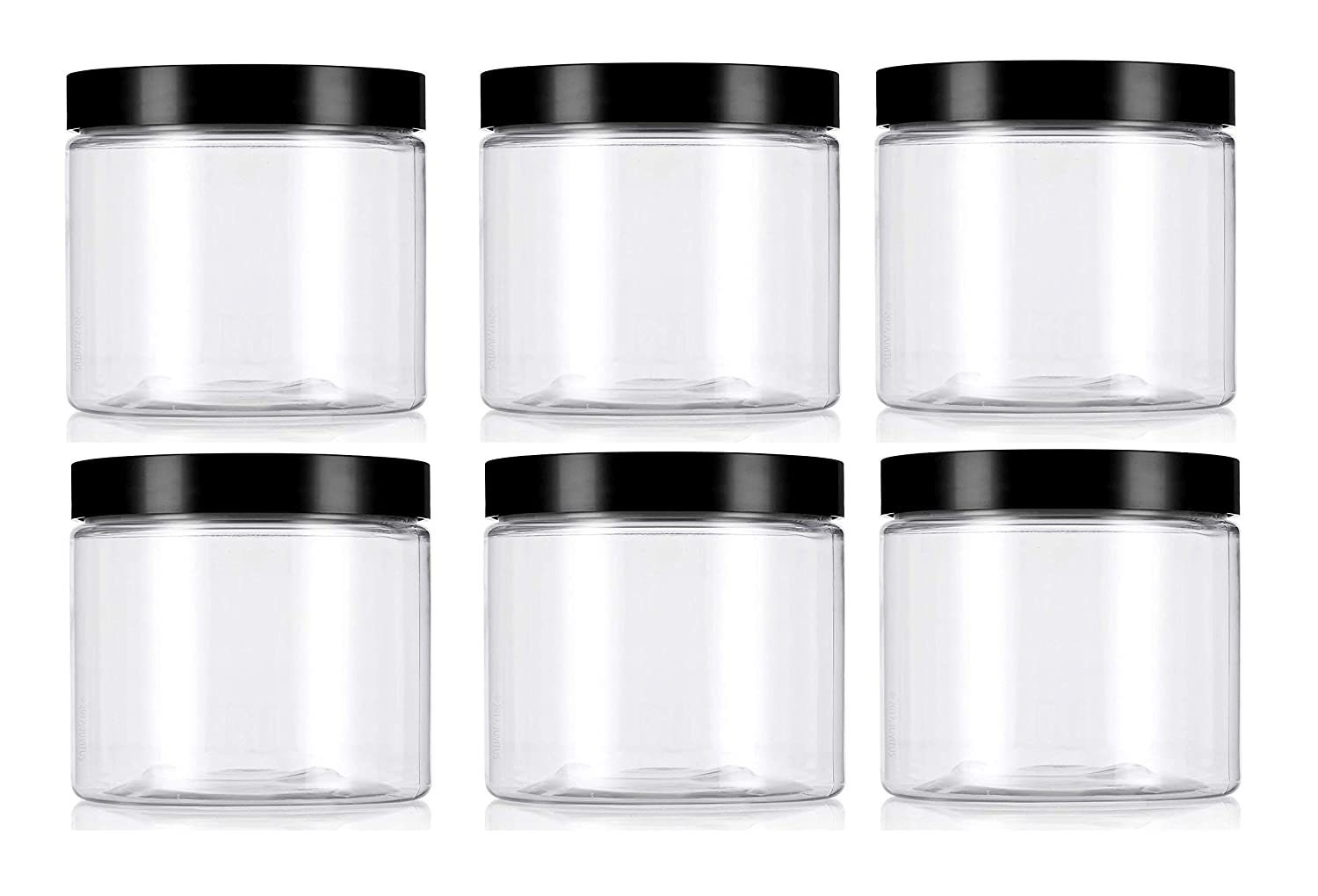 4oz Container With Lids 50 Pack Clear Plastic Round Storage Jars Wide-mouth Plastic  Containers Jars With Lids for Storage Liquid and Solid.. 