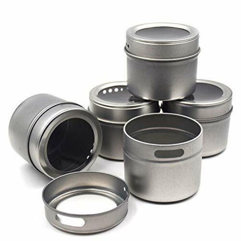 12 Spice Tins & 102 Clear Spice Labels 12 Storage Etsy