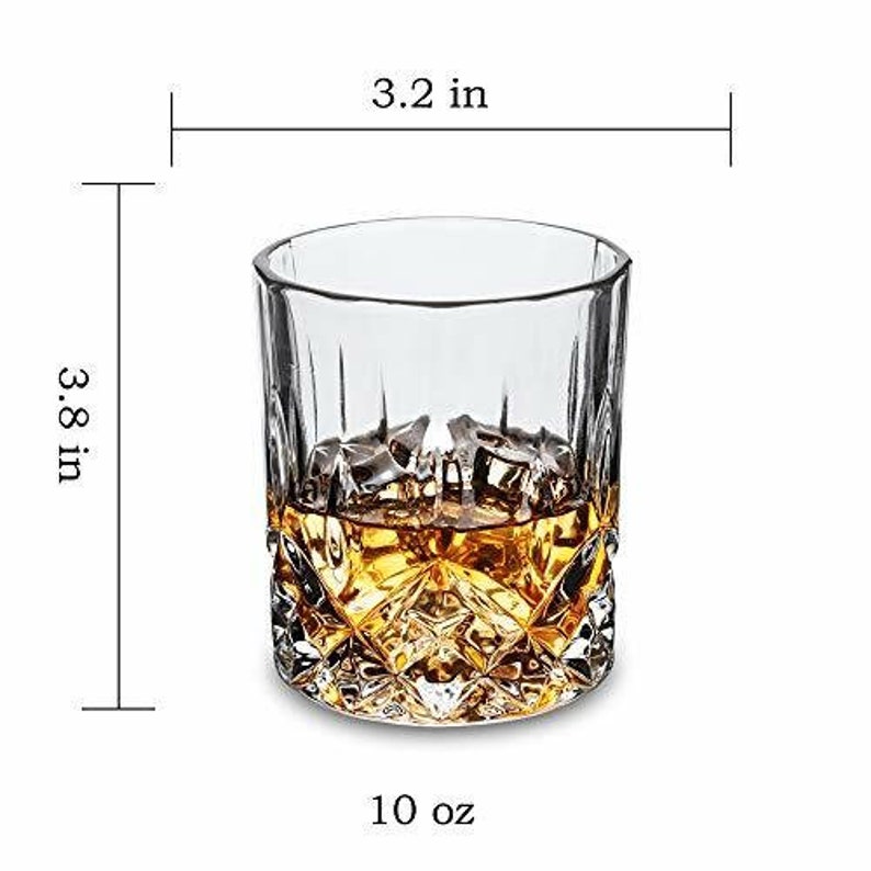 Old Fashioned Whiskey Glasses With Luxury Box 10 Oz Rocks Etsy