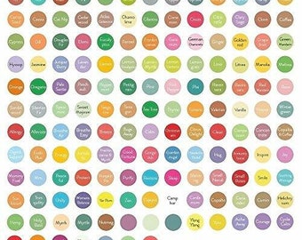 Revive Essential Oil Bottle Cap Labels - 3 Sheets, 450-Pack Color Coded, Round, Preprinted Roller Bottle Lid Stickers For DIY Storing,