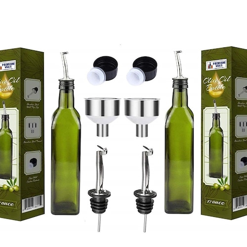 Olive Oil Dispenser Bottle 2 Pack of 17oz Glass Olive Oil Etsy