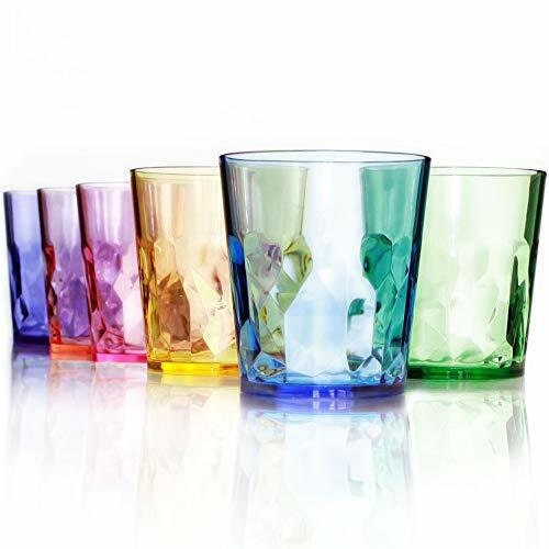 MONDICCIHigh Ball Tumbler Assorted Colored Drinking Glasses.