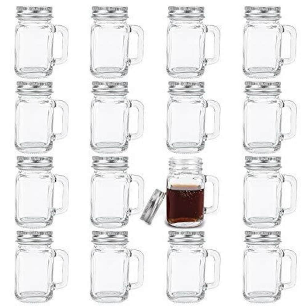 Kingrol 16 Pack 2 Oz Mini Mason Jar Shot Glasses With Lids, Glass Favor