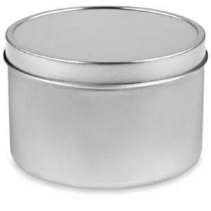 Deep Metal Tins - Round, 16 oz, Solid Lid, Silver-Pack of 48