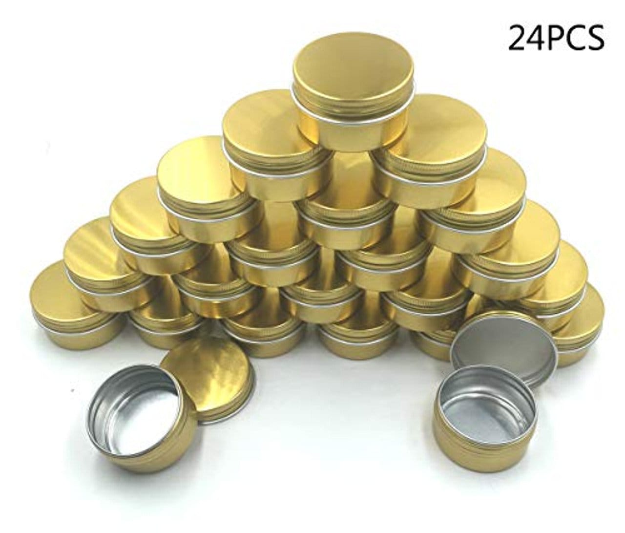 12PCS 2oz/60ml/60g Aluminum Tin,screw Round Top Metal Tins With