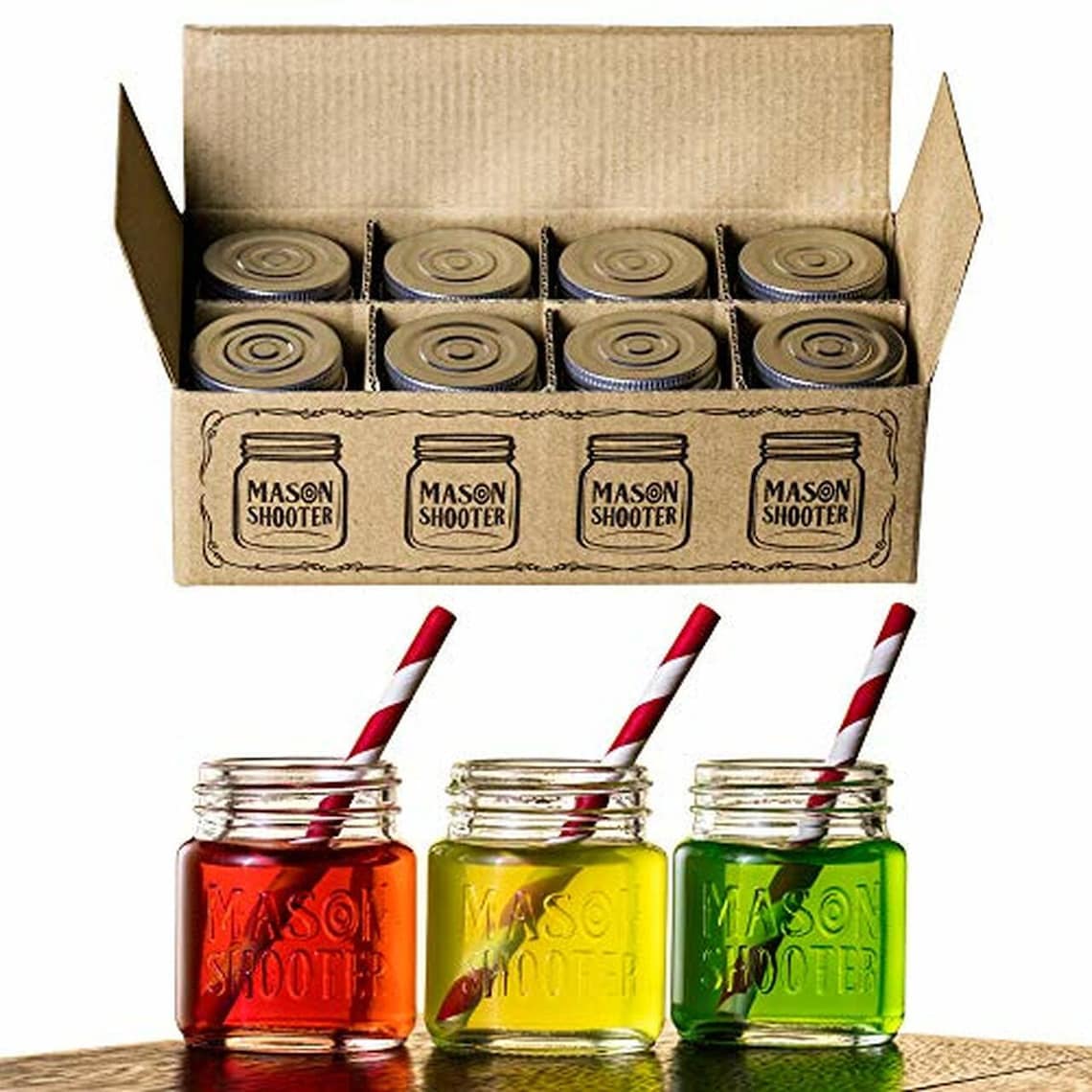 Mason Jar Shot Glasses with Lids Set of 8 Mini Mason Shooter Etsy