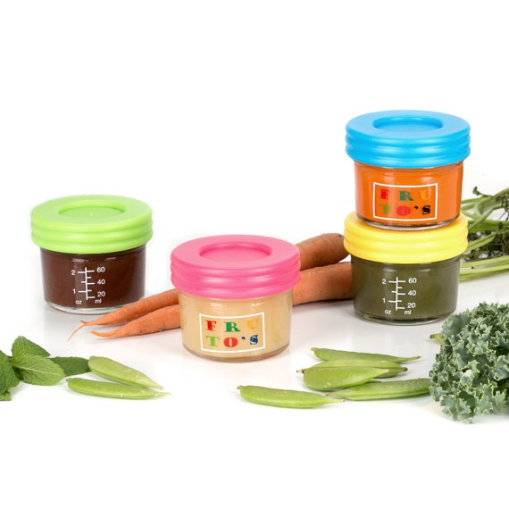 4oz Glass Baby Food Storage Jars, Food Grade Silicone Lids