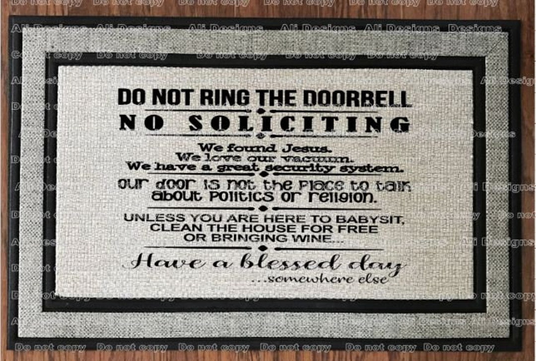 No Soliciting Door Mat 18 X 30 - Etsy