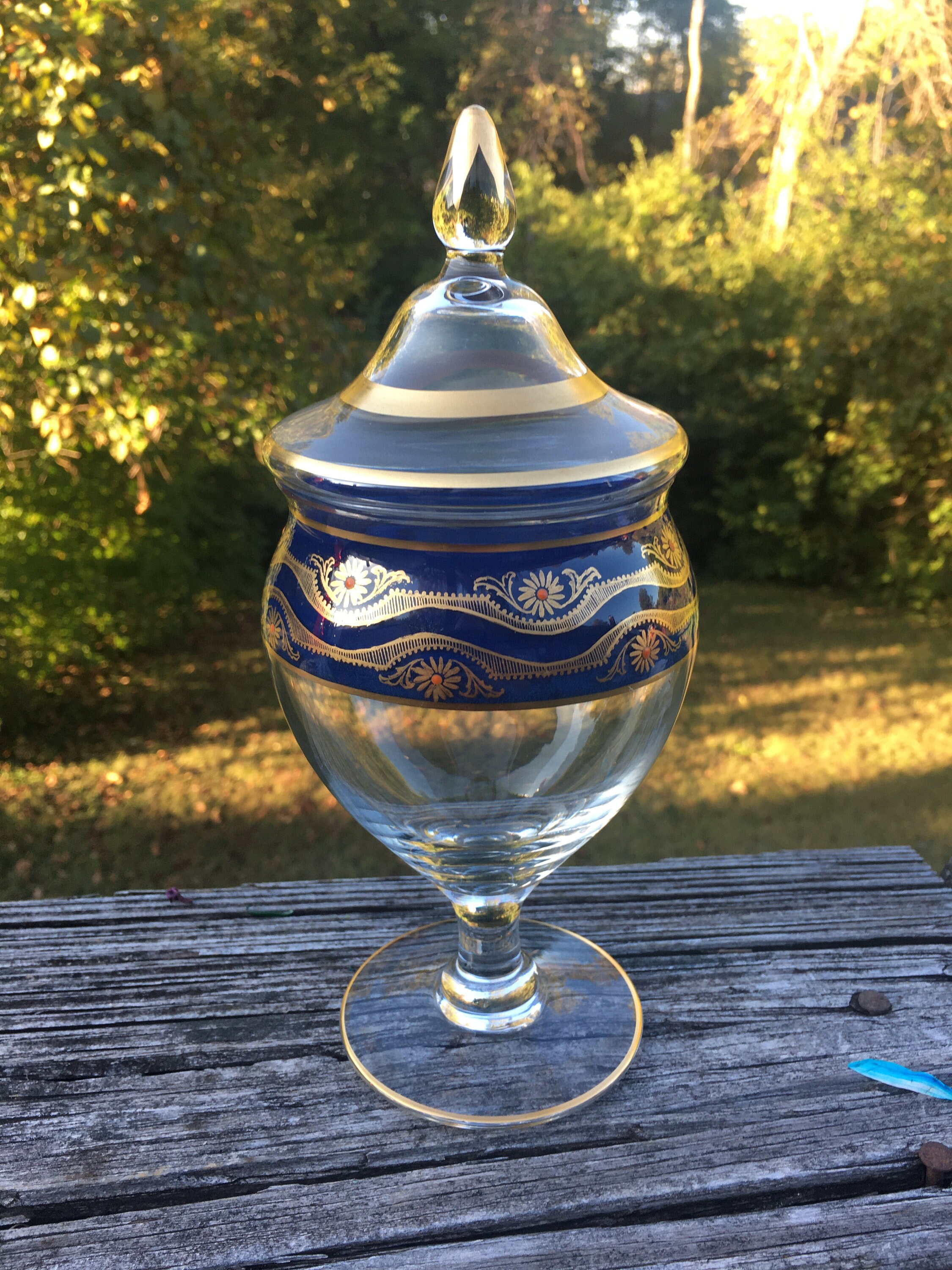 Collectible Glass small vintage candy dish apothecary jar Vintage Candy