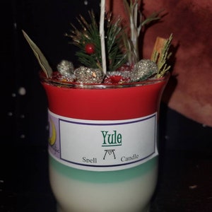 YULE / CHRISTMAS / HOLIDAY  Spell Candle / Ritual Candle / Witchcraft / Wicca / Crystal Activated Candle