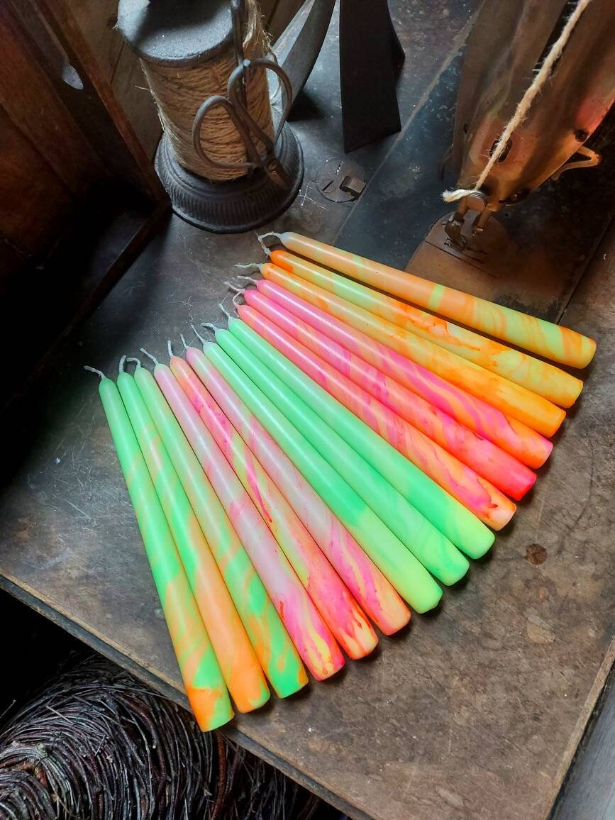 Chandelles Marbrées Néon Collection Bougie Candle