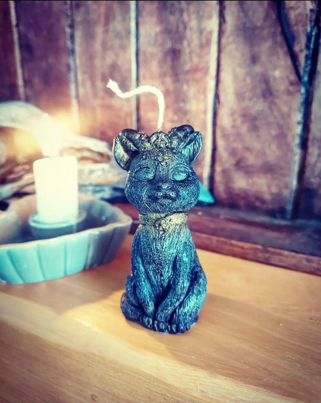 Bougie Petit Diable Chat Diablotin Diabolique Candle Sorcellerie Witchcraft Cat Satan Diable