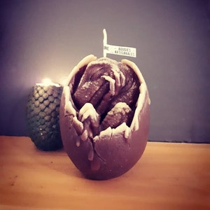 Velociraptor Dinosaur Egg Candle Raptor Egg candle brown