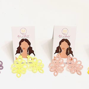 FSL earrings, free standing lace earrings, machine embroidery lace earrings, lace earrings, machine embroidered earrings