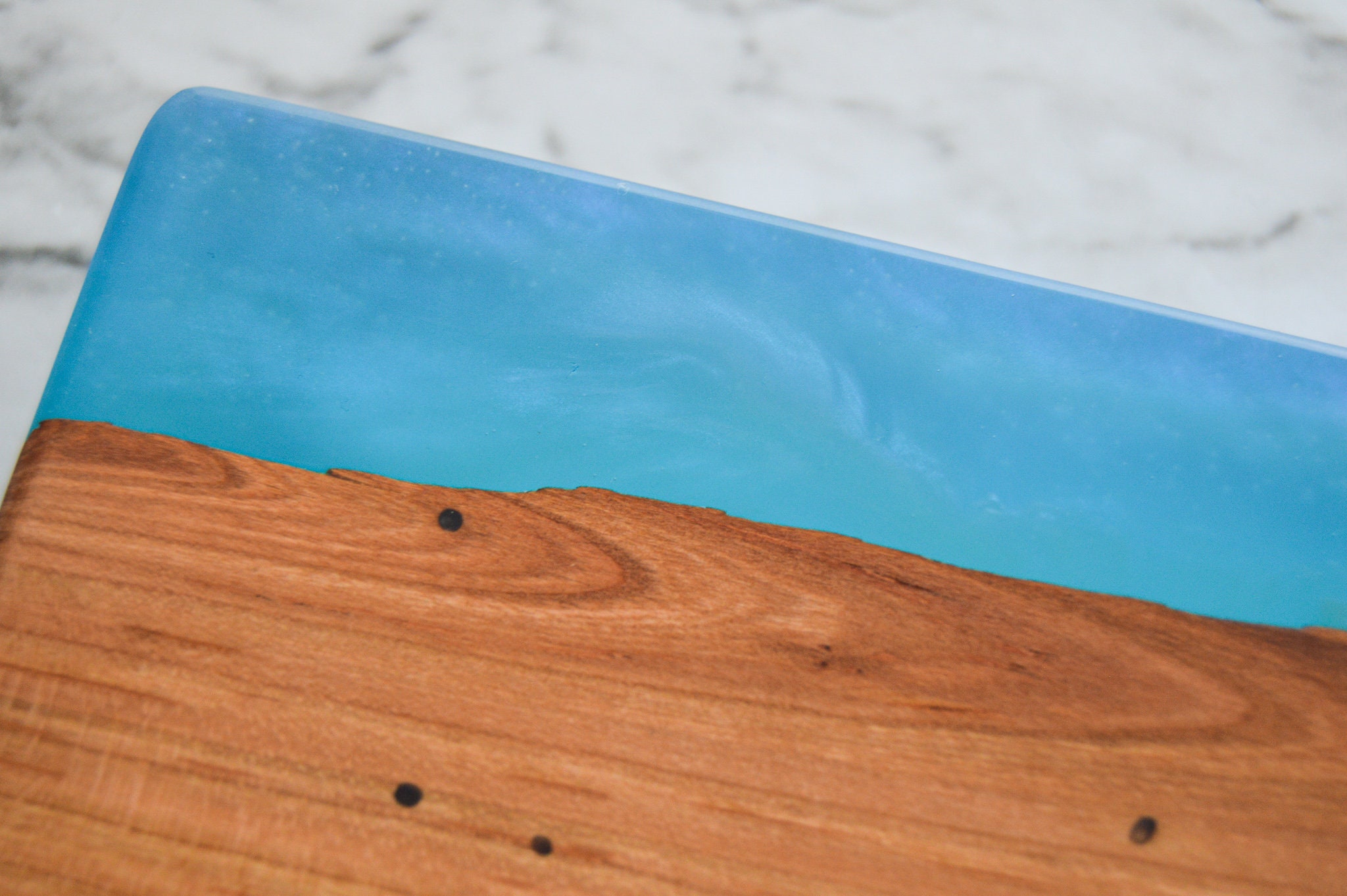 Handmade Live Edge Cherry Epoxy Resin Cutting Board Etsy