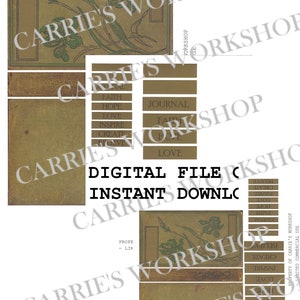 Vintage Book Covers Set 1, Digital Download, Digital File, Printable, Covers for Journals, Junk Journal Covers, Vintage