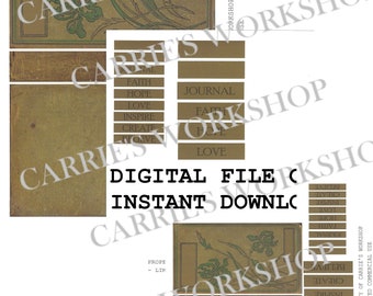 Vintage Book Covers Set 1, Digital Download, Digital File, Printable, Covers for Journals, Junk Journal Covers, Vintage