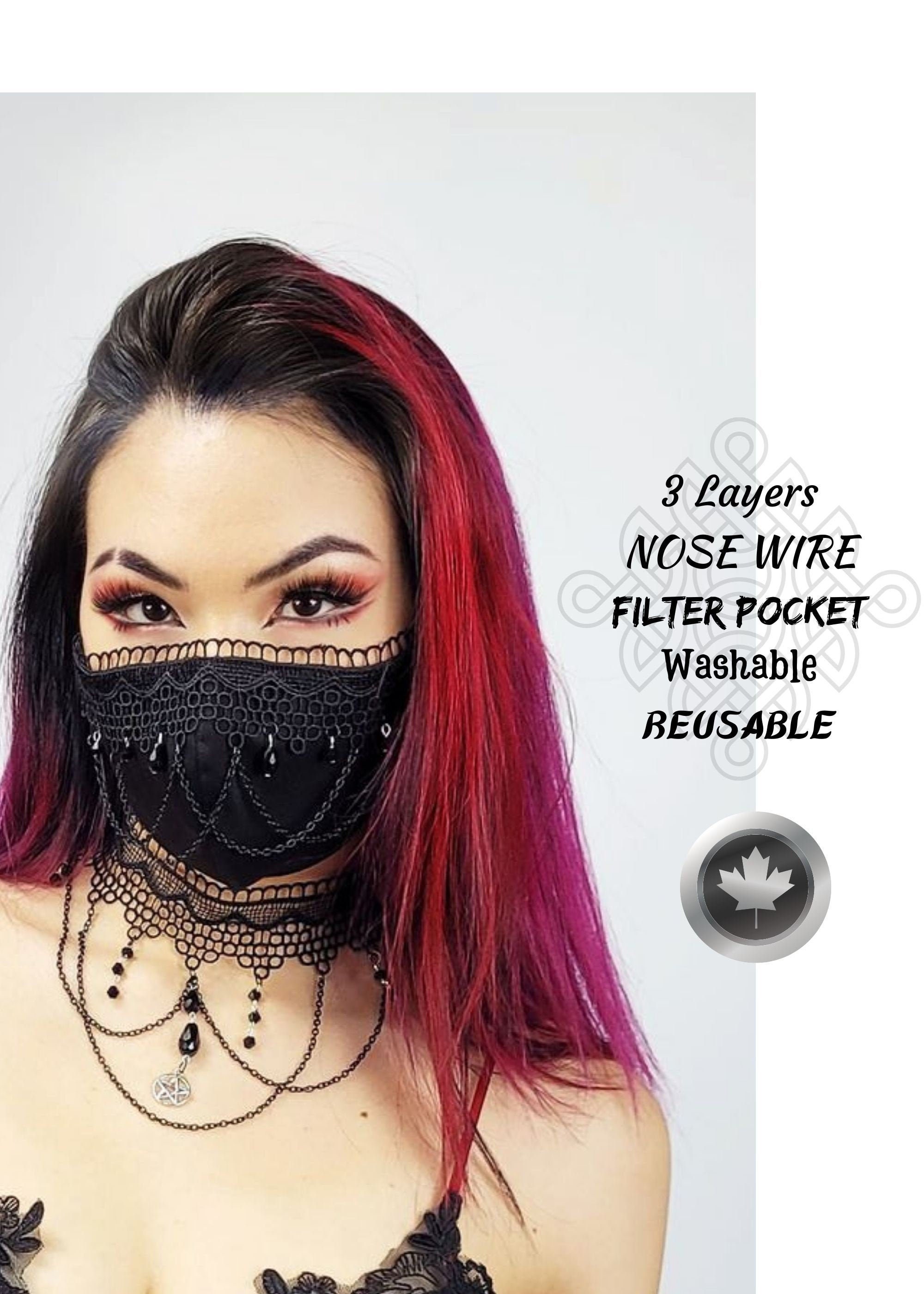 最も優遇 Gothic Victorian Goth Mask, Cotton Lolita Mask, Face Lace アート・デザイン・音楽