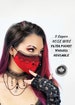 Gothic Victorian Face Mask, Red /black Lolita Cotton Mask with Lace, Goth Chains and Beads Mask, 3 layers, by Triple Wish Decor