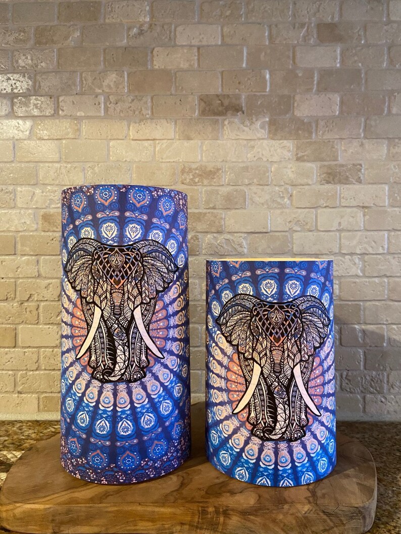 Elephant & Lotus Set Flameless Candles Yoga Candles Etsy