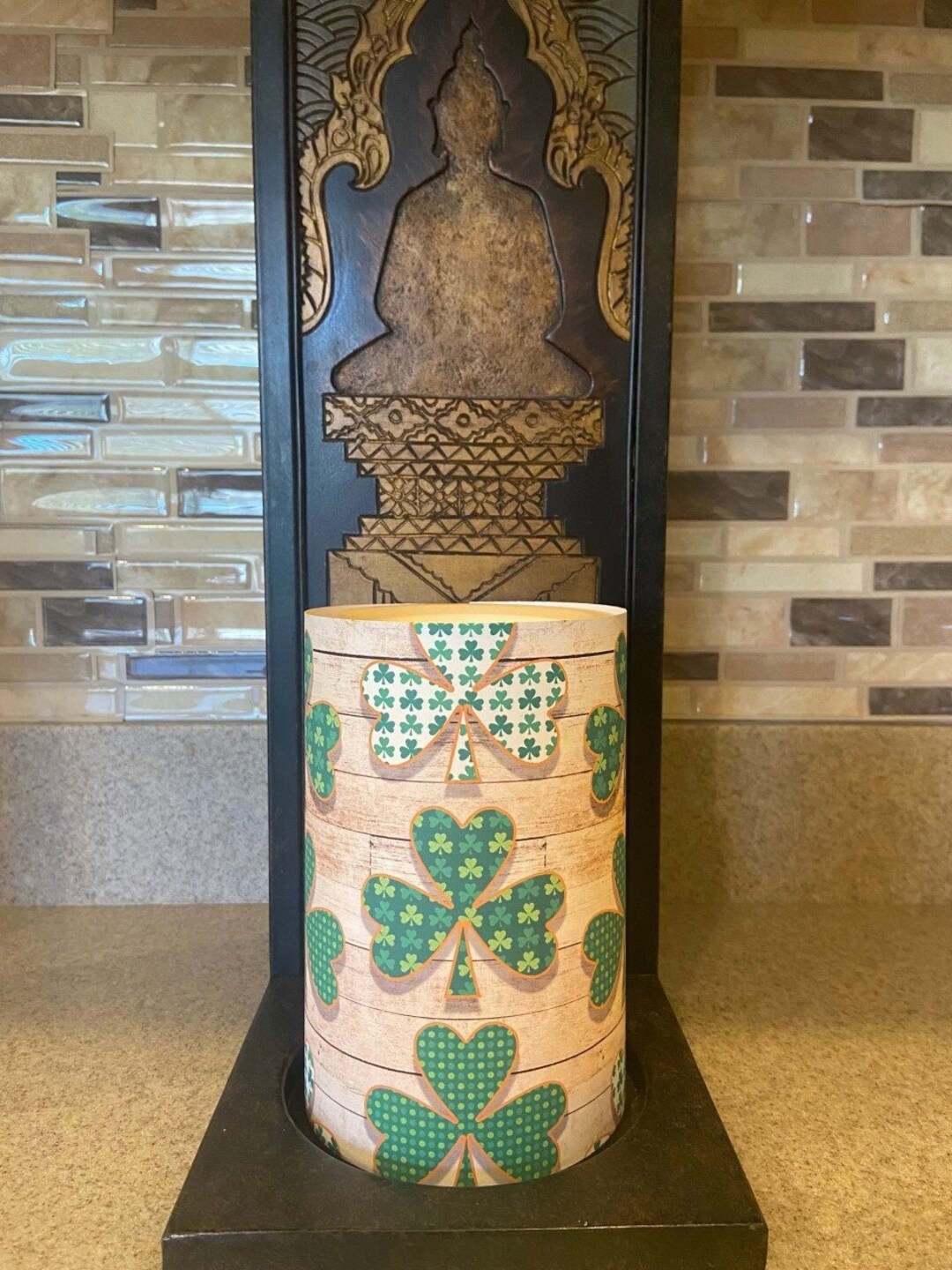 Lucky Clovers Flameless Candle St Pattys Day Decor Candles Etsy