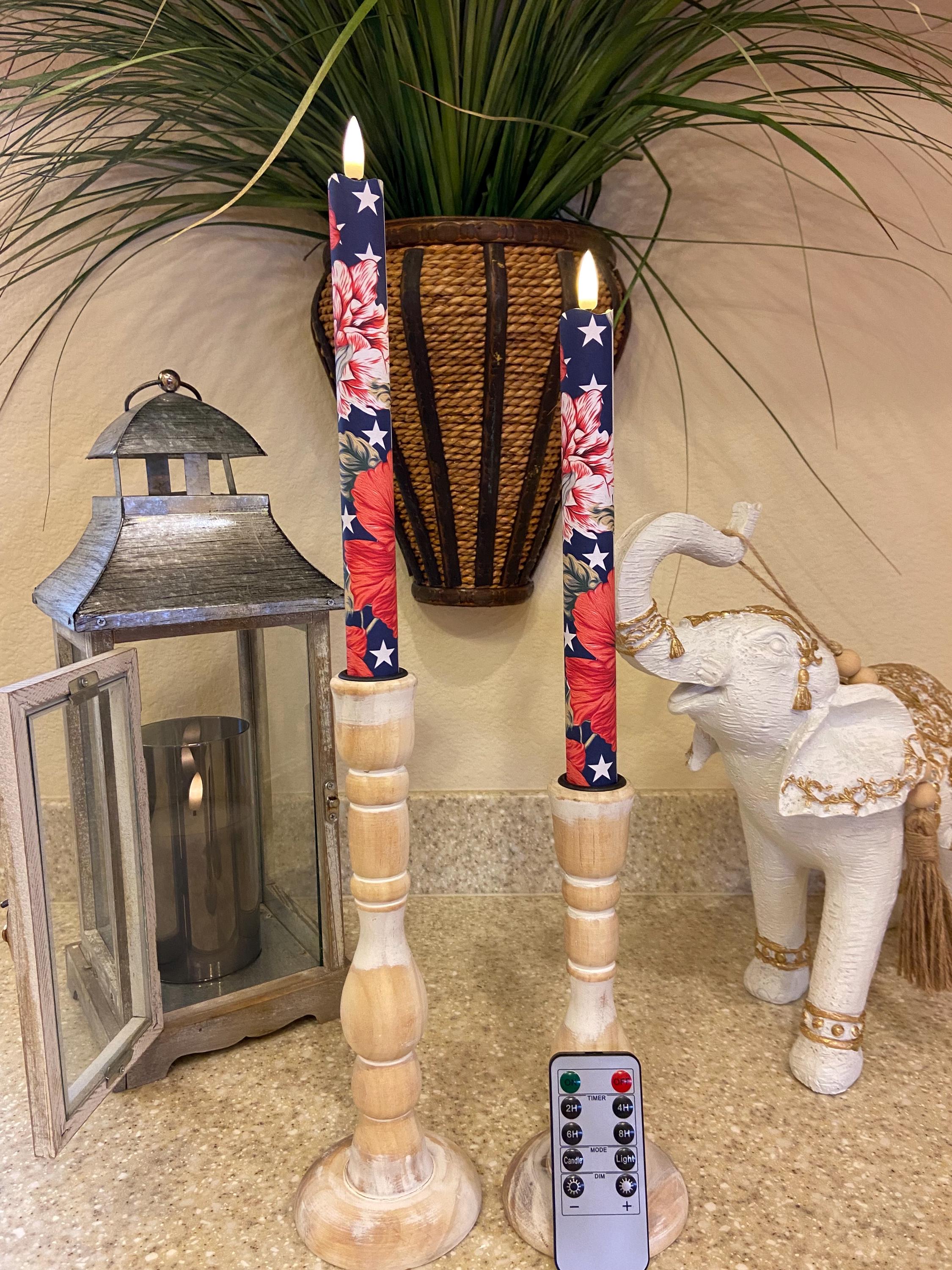 GiveU 3D Moving Flame LED Candle – Timer Function, Battery Operated, 9" X 3" Ivory – Flameless For Table, Chandelier, Centerpiece