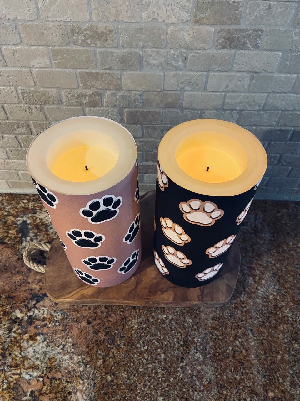 Dog Paws 4 COLORS 1 TALL Flameless Candles Candles Dog Etsy