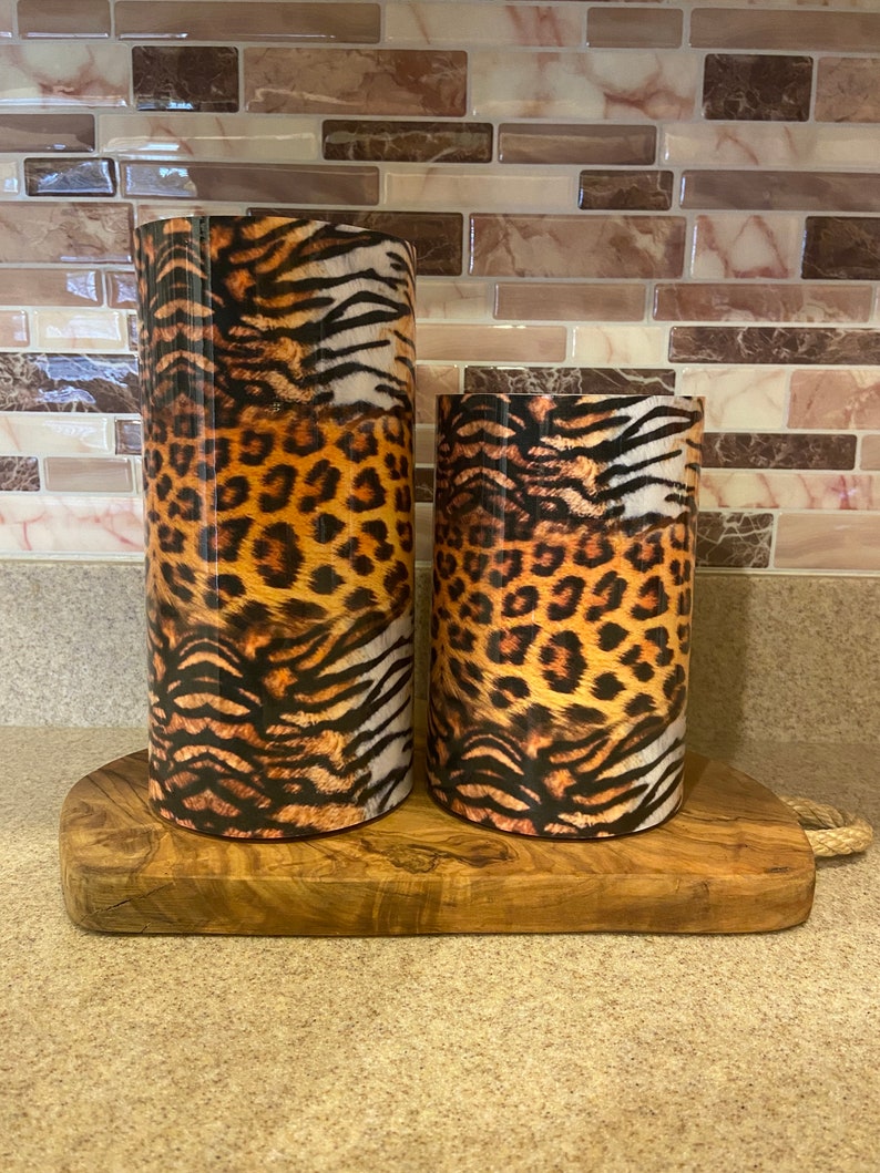 Wild Safari Set Flameless Candles Tiger Print Flameless Etsy