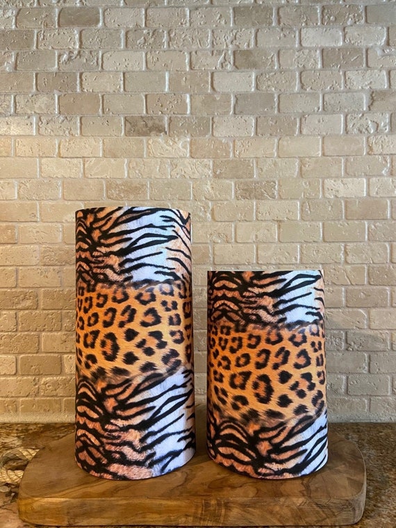 Wild Safari Set Flameless Candles Tiger Print Flameless Etsy