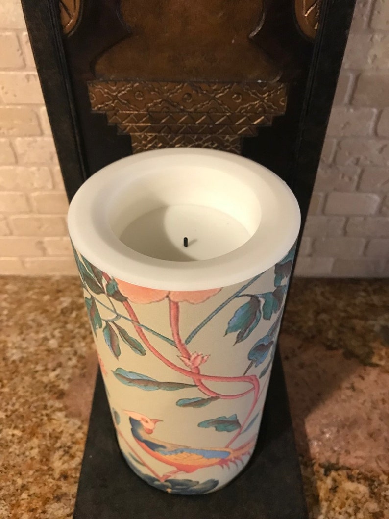 Birds Blooming Tall Flameless Candles Spring Flameless Etsy