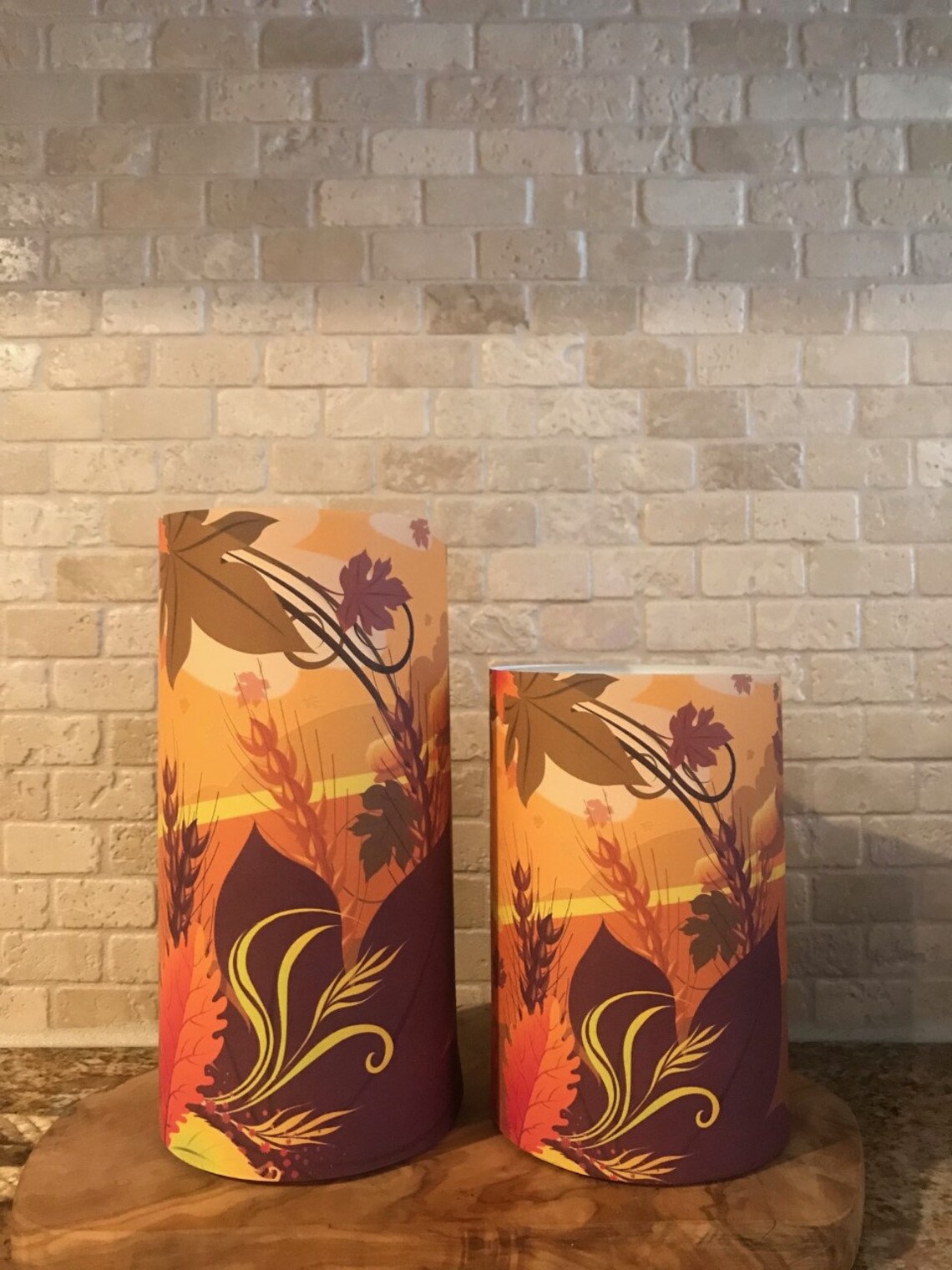 Autumn Leaves Set Flameless Candles Fall Flameless Etsy