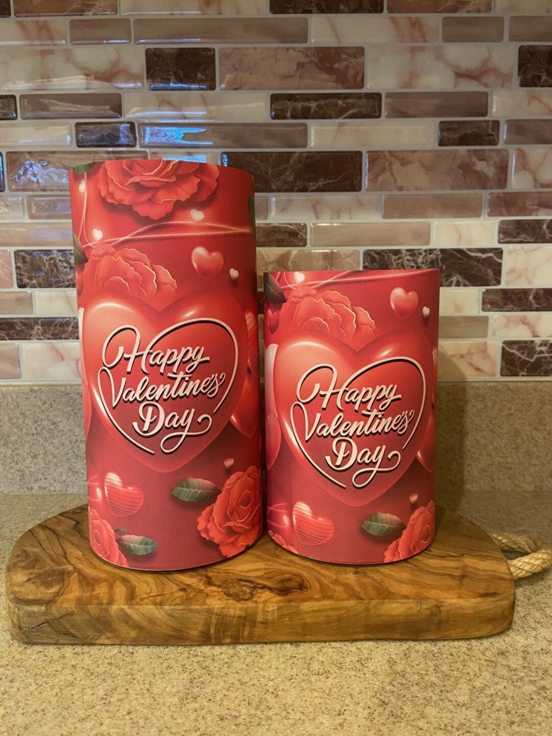 Happy Valentine's Day Flameless Candles Romantic Etsy