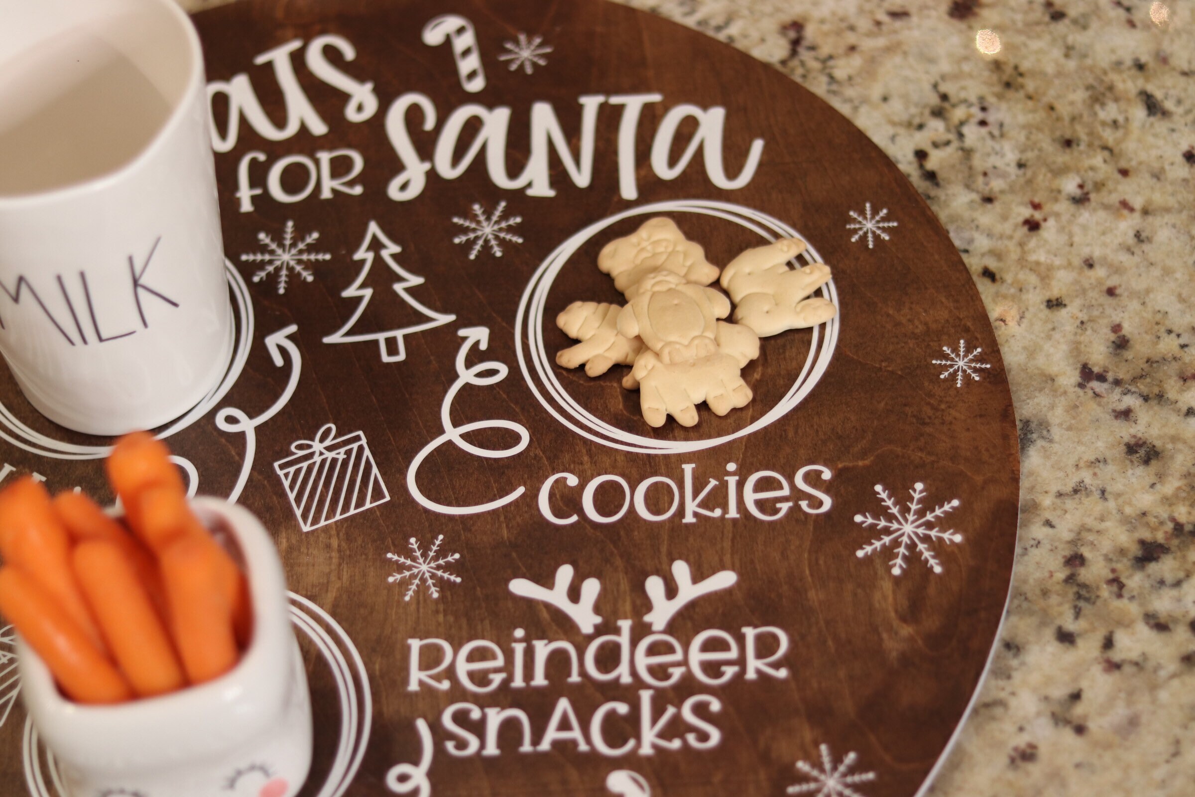 Santas treats tray Santa tray Santa snack tray Christmas Etsy