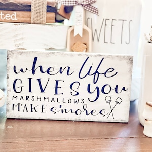 Smores sign, s’mores decor, fall decor, smores theme, Farmhouse signs, tiered tray decor, s’mores station, s’mores display, s’mores, summer