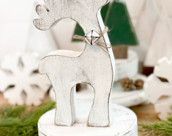 Wood deer, woodland Christmas, deer decor, winter decor, Christmas decor, woodland, neutral Christmas, neutral winter, reindeer decor