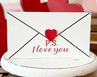 Decoración de San Valentín, decoración de bandejas escalonadas, San Valentín de granja, signo de San Valentín, decoración de la granja de San Valentín, carta de amor, signo de carta de amor