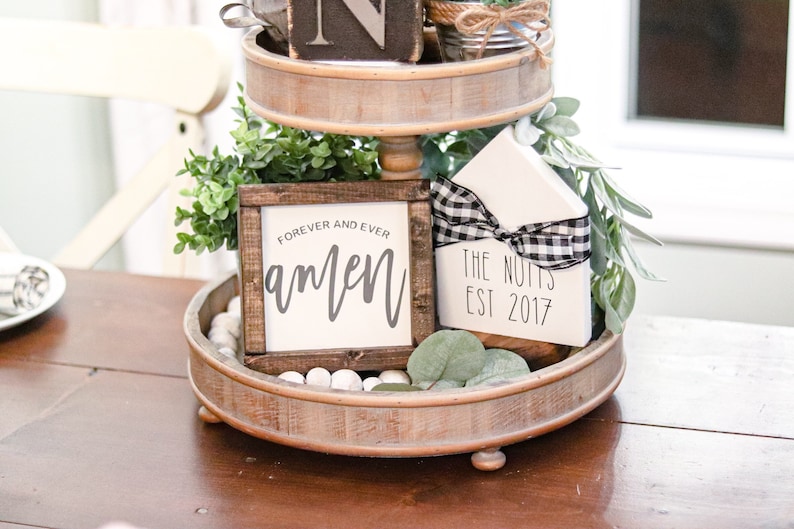 Farmhouse Decor Tiered Tray Sign Tiered Tray Decor Etsy