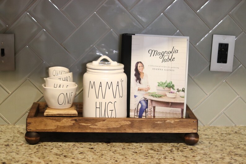 Tray Riser Farmhouse Tray Wood Riser Wood Tray Wood Stand Etsy