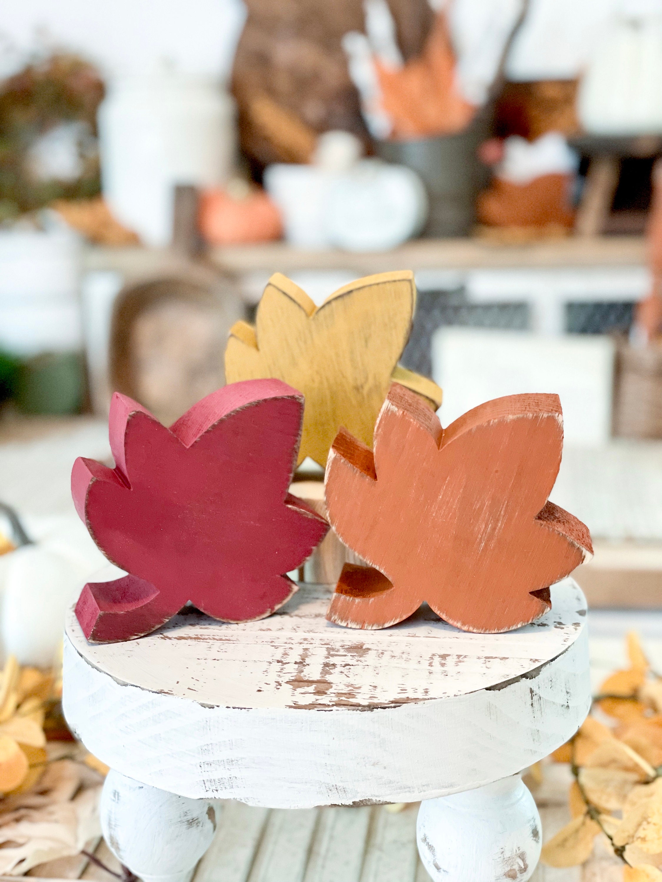 Leaf, wood leaf, fall tiered tray decor, fall decor, leaf decor, leaf theme, fall farmhouse, woodland theme decor, rustic decor, leaves