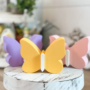 Wooden butterfly, butterflies, butterfly decor, spring decor, farmhouse spring, summer decor, summer tiered tray, garden decor, flower decor