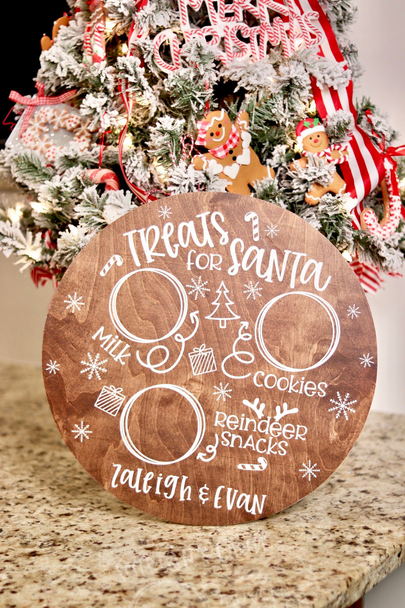 Santas treats tray Santa tray Santa snack tray Christmas Etsy