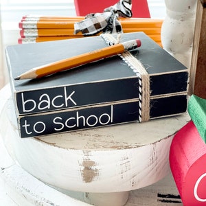 Back to school bookstack, school days, classroom decor, school decor, classroom theme, teacher decor, classroom bookstack