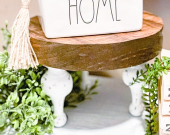 Riser, farmhouse riser, wood riser, wood tray, wood stand, farmhouse stand, wood pedestal, round tray, round riser