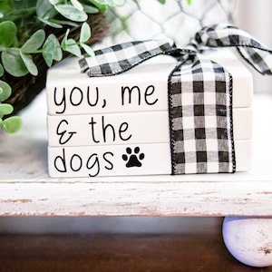 Mini bookstack, mini wood Bookstack, tiered tray decor, bookstacks, faux Bookstack, farmhouse decor, dog decor, pet, dogs, dog mom, pet gift