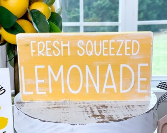 Lemon decor, tiered tray decor, farmhouse signs, lemon signs, lemon tiered tray, wood sign, kitchen farmhouse decor, lemon theme,