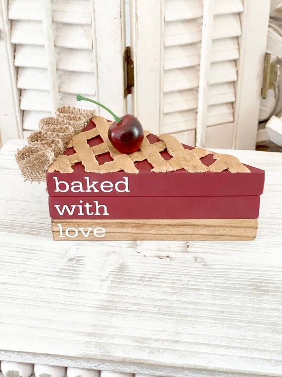Cherry Pie Cherry Pie Bookstack Summer Bookstack Tiered Etsy
