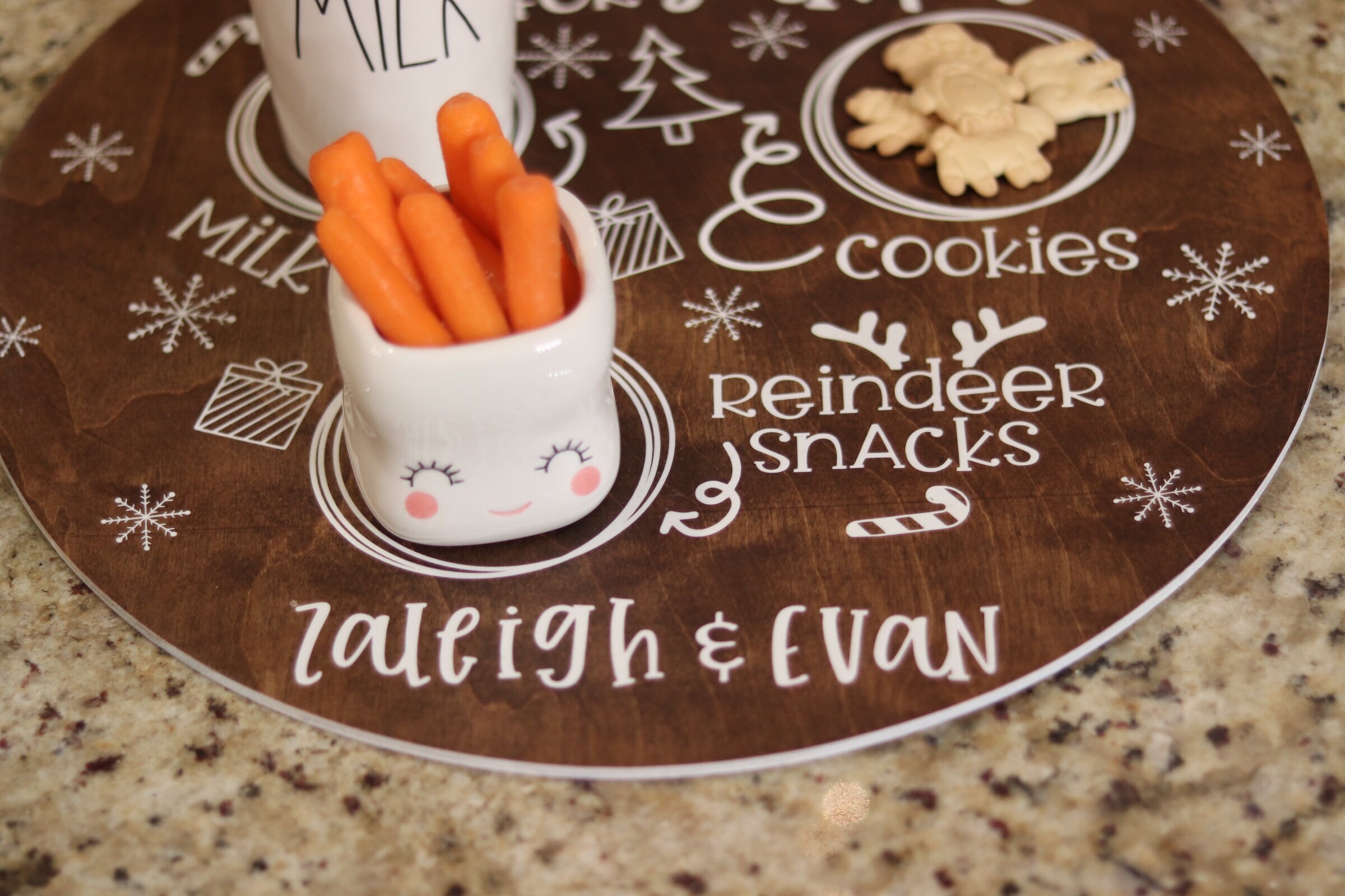 Santas treats tray Santa tray Santa snack tray Christmas Etsy