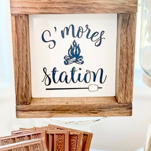 Smores sign, s’mores decor, fall decor, smores theme, Farmhouse signs, tiered tray decor, s’mores station, s’mores display, s’mores