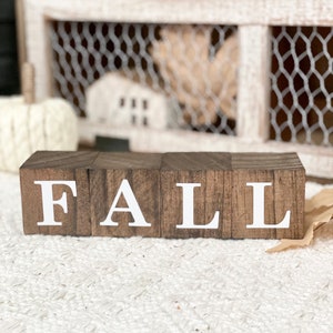 Fall blocks, decor blocks, fall decor, fall tiered tray, fall display, neutral fall, fall is my favorite, farmhouse fall decor